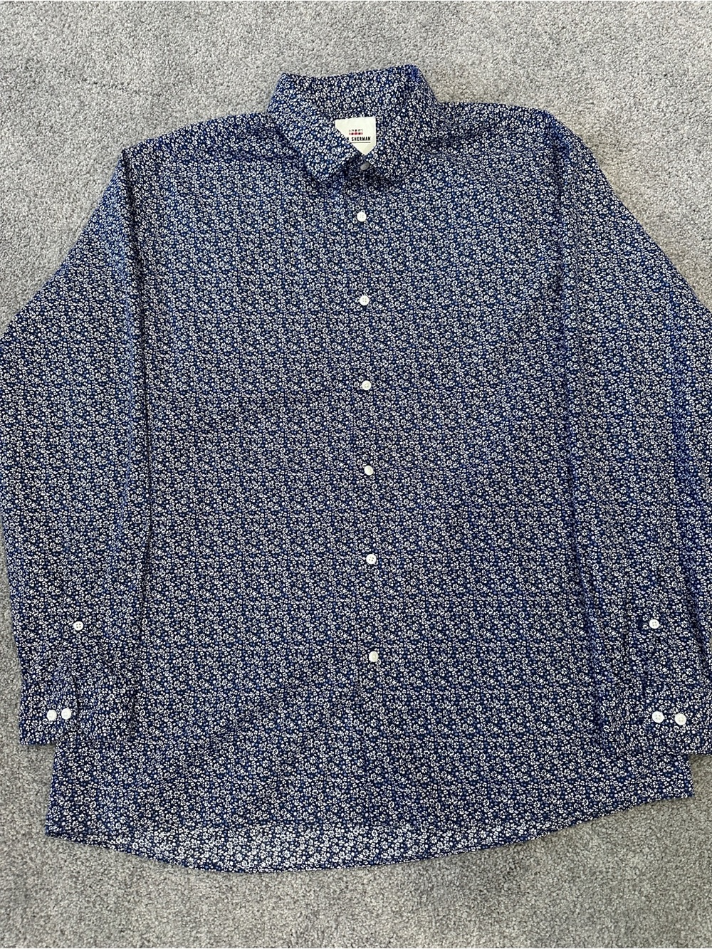 Ben Sherman Navy Floral-Print Button-Down Shirt